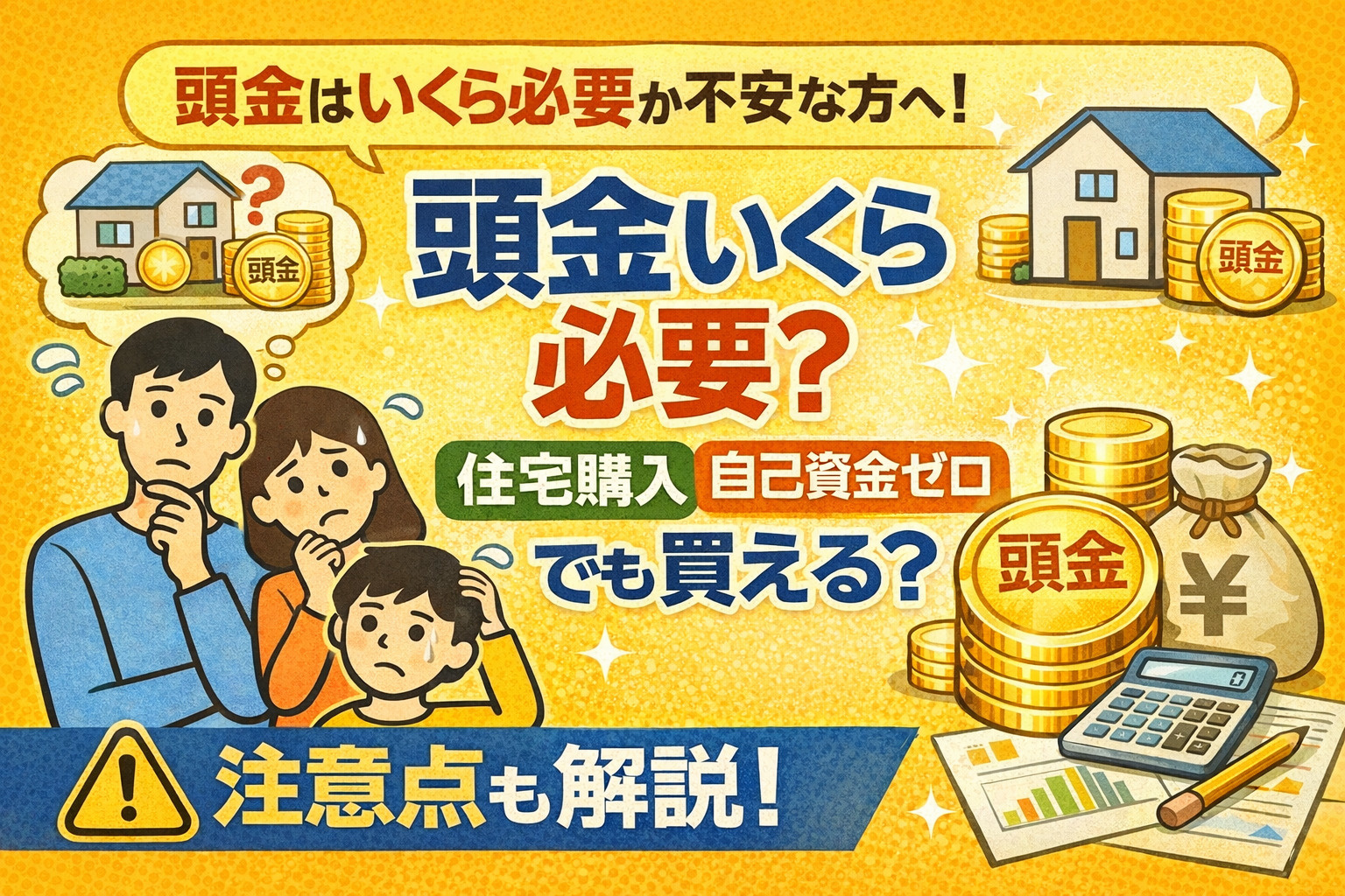 頭金はいくら必要か不安な方へ！住宅購入や自己資金ゼロの注意点も解説の画像