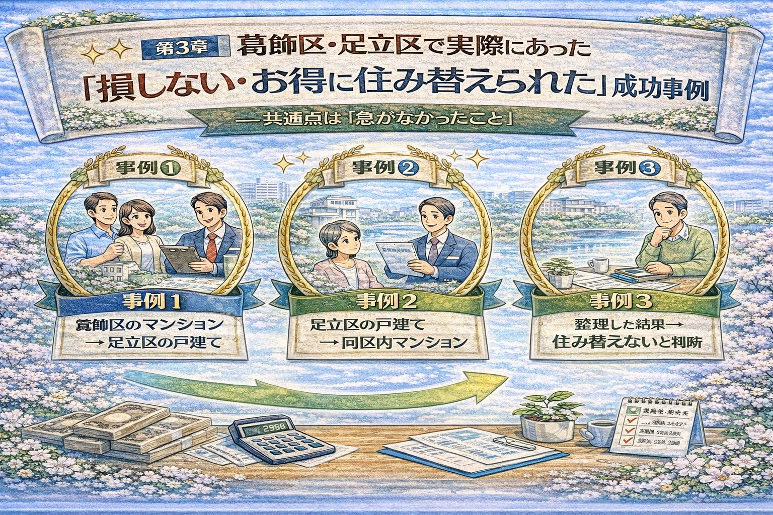 葛飾区・足立区でのお得な住み替え成功事例イメージ
