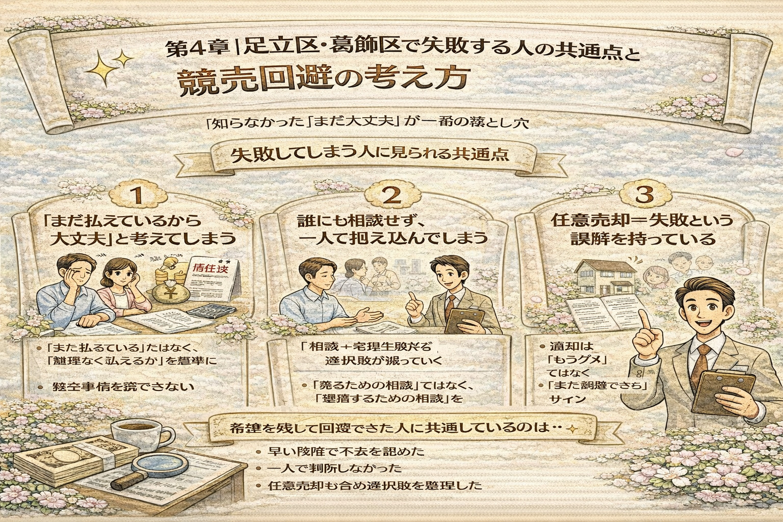 住宅ローン問題で失敗しやすいポイントを解説したイメージ