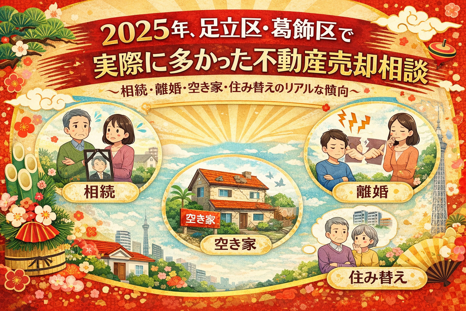 足立区・葛飾区で実際に多かった相続・離婚・空き家の不動産売却相談