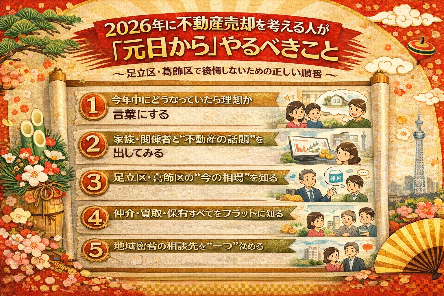 元日から始める足立区・葛飾区の不動産売却準備