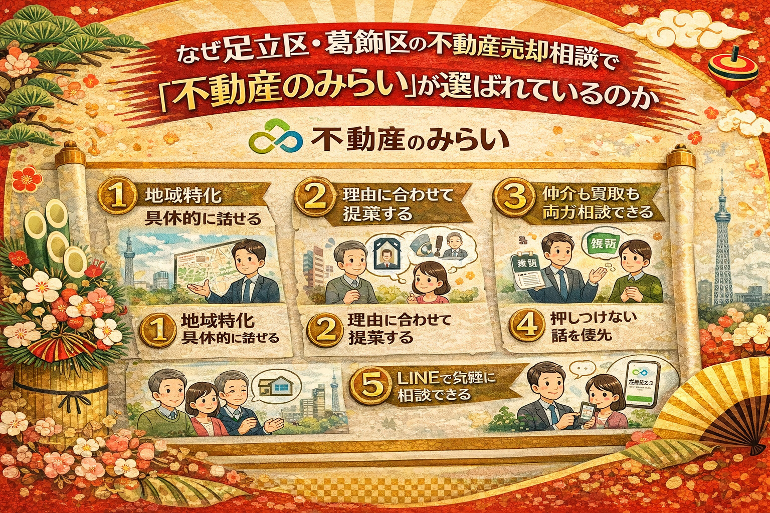 足立区・葛飾区の不動産売却で不動産のみらいが選ばれる理由