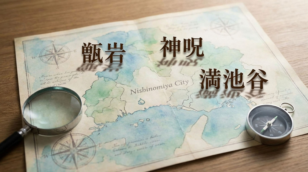西宮の難読地名クイズ｜「甑岩」「神呪」…読める？由来と住みやすさの画像