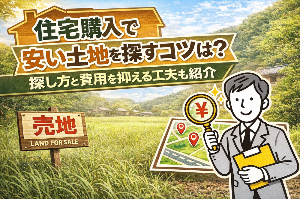住宅購入で安い土地を探すコツは？探し方と費用を抑える工夫も紹介の画像