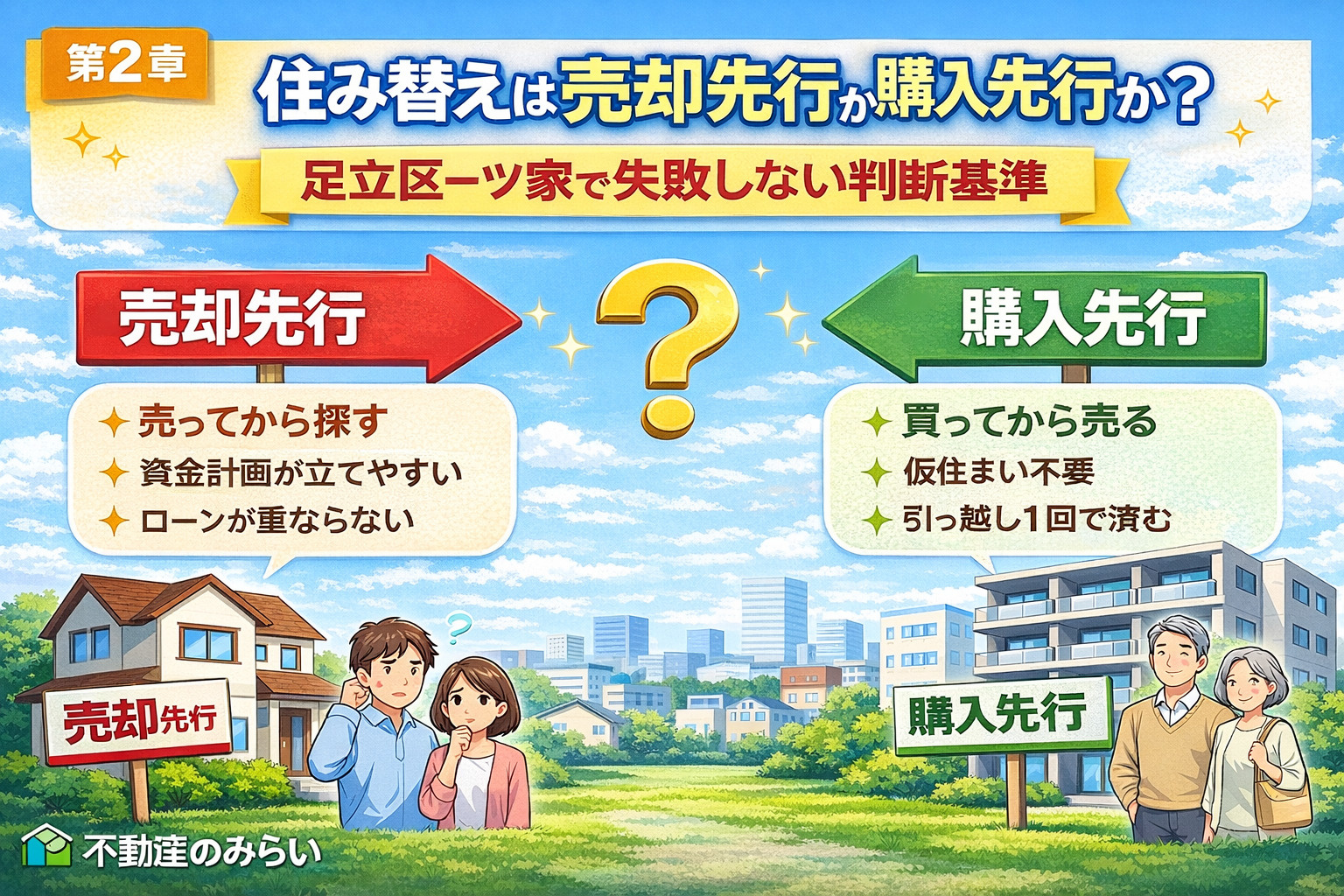 足立区一ツ家の住み替えで売却先行か購入先行かを解説