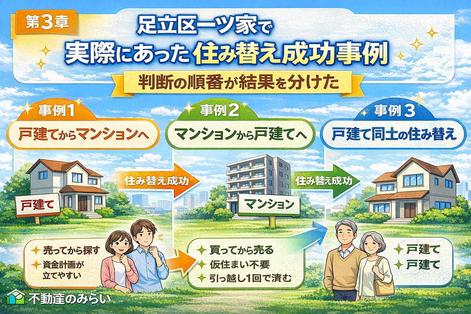 足立区一ツ家で実際にあった戸建て・マンション住み替え成功事例