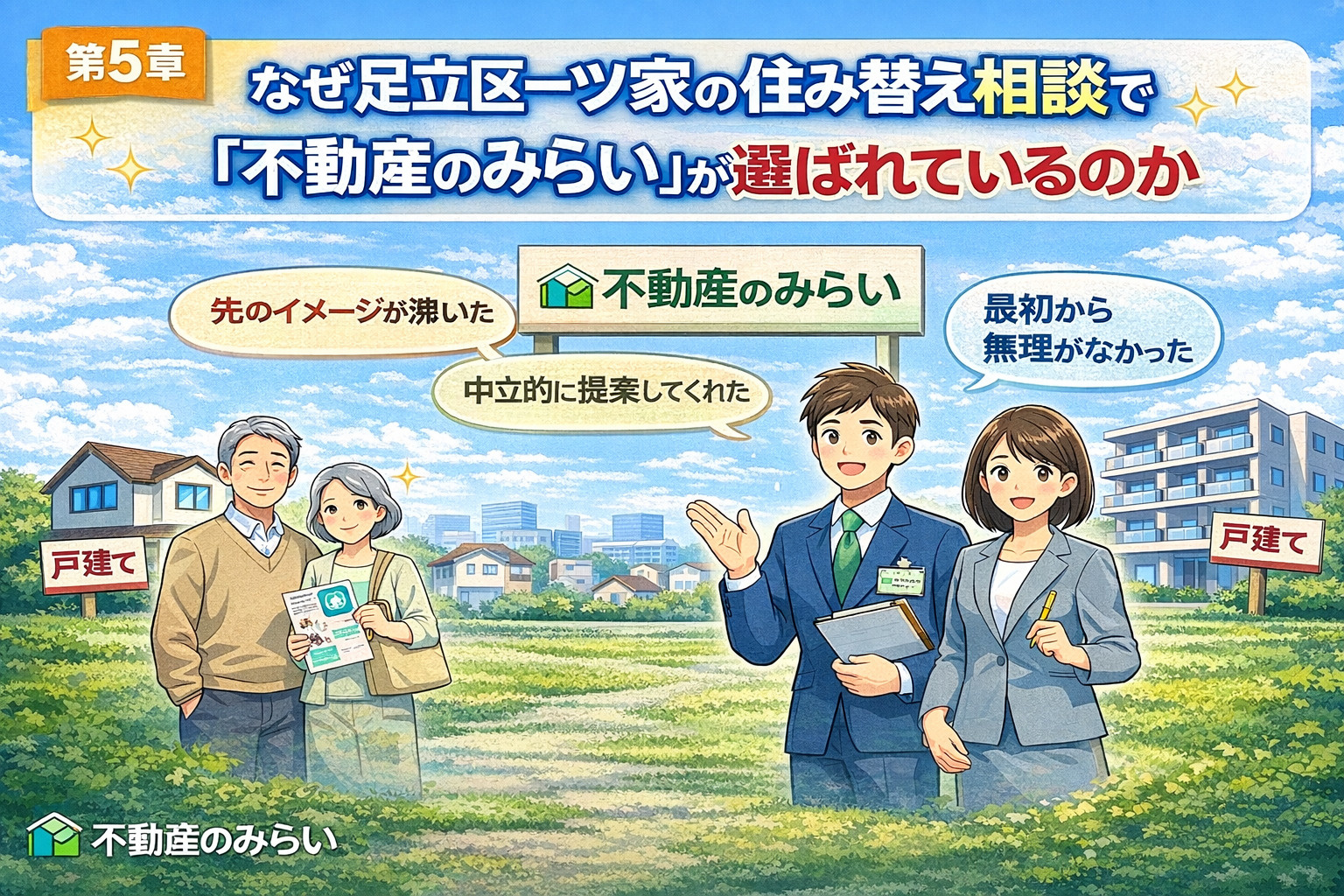 足立区一ツ家の住み替え相談で不動産のみらいが選ばれる理由