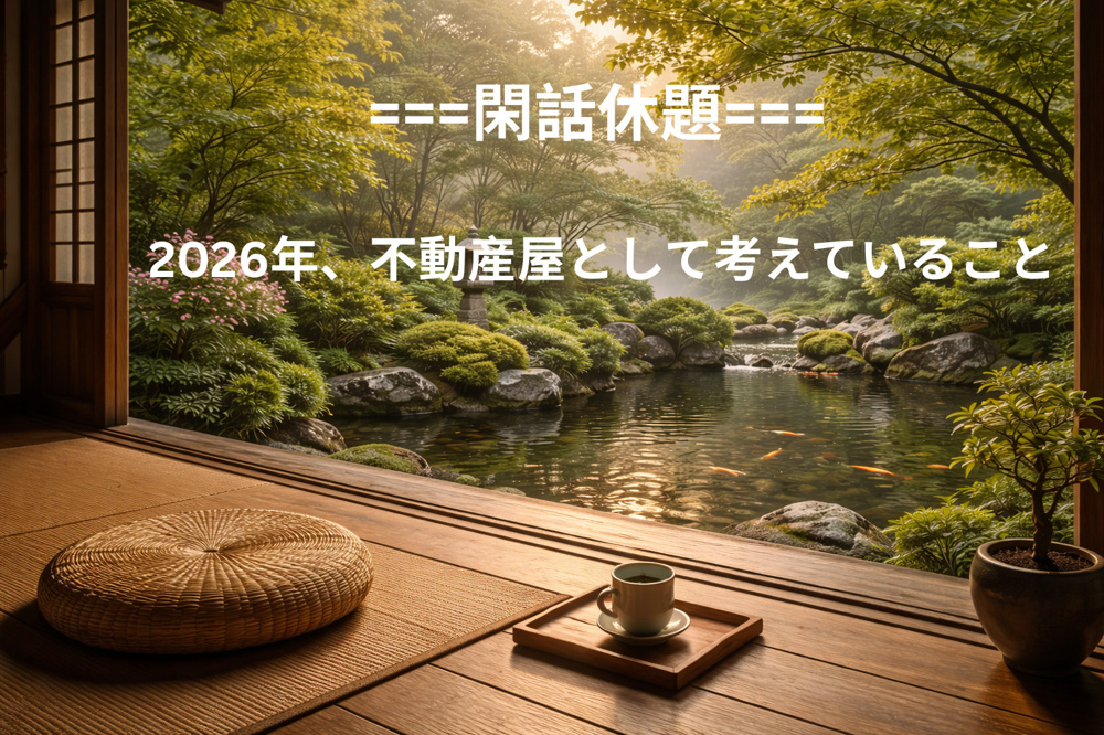 閑話休題｜2026年、不動産屋として考えていることの画像