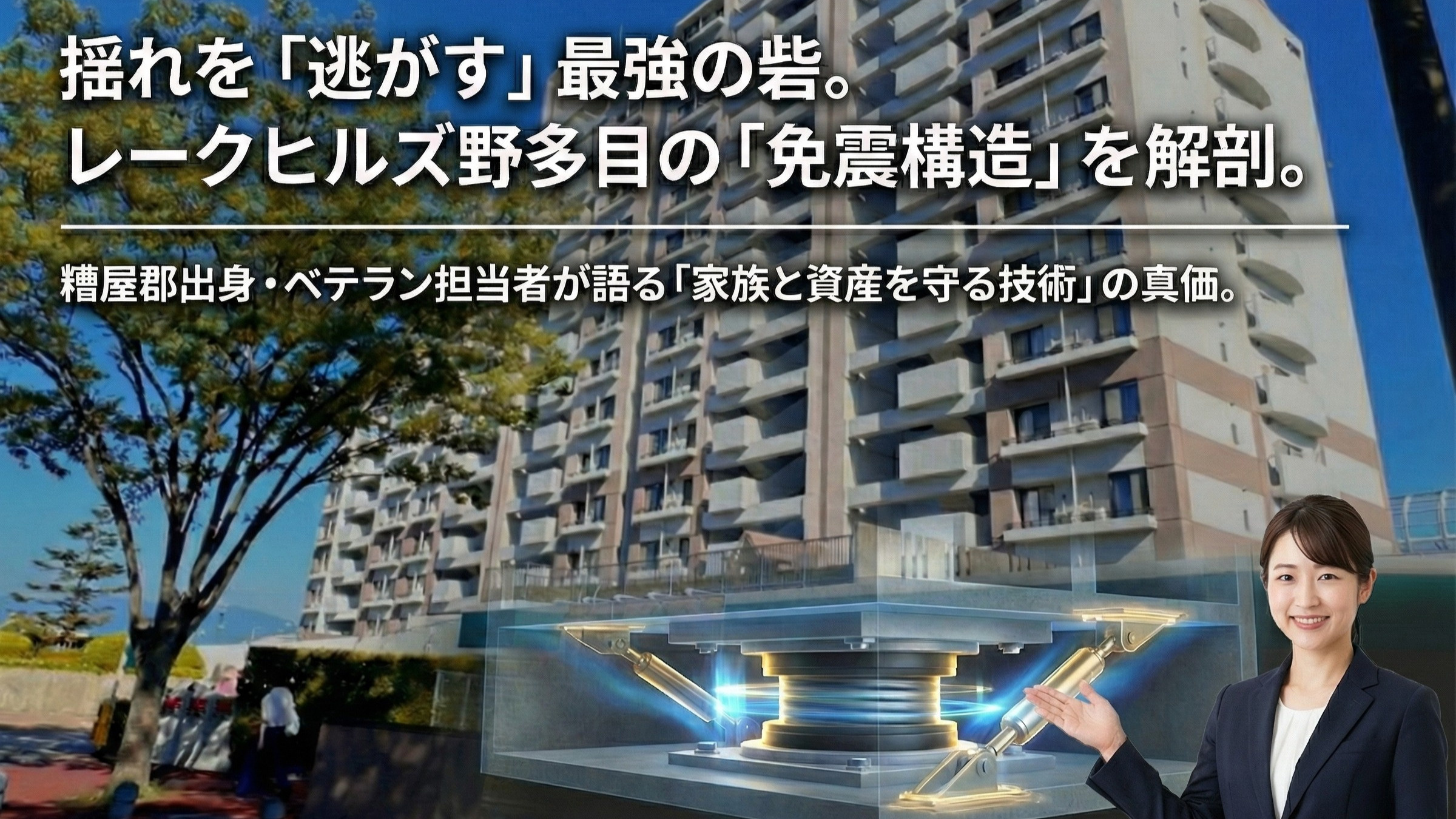 福岡市南区の大型分譲マンション「レークヒルズ野多目」の「免震構造」とはの画像