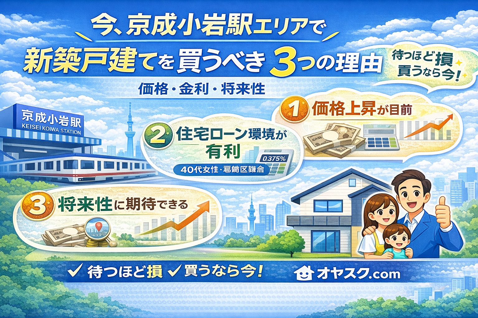 京成小岩駅周辺で今新築戸建てを購入すべき理由と市場動向