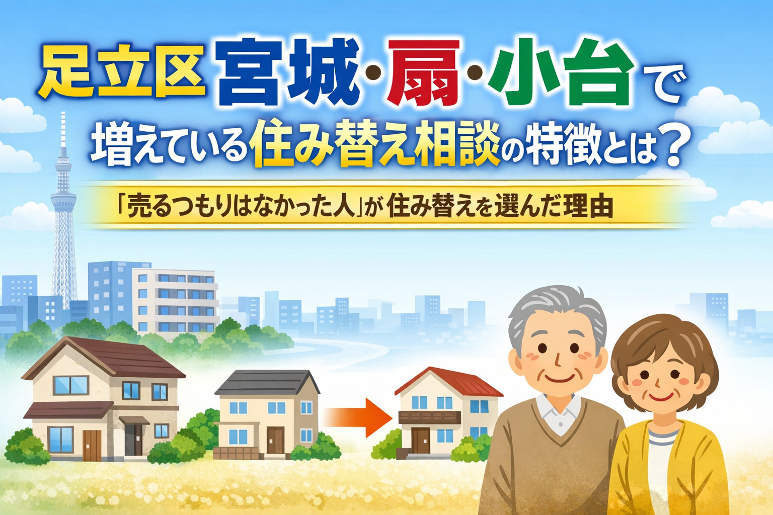 足立区宮城・扇・小台で増えている住み替え相談の特徴とは？ 「売るつもりはなかった人」が住み替えを選んだ理由の画像