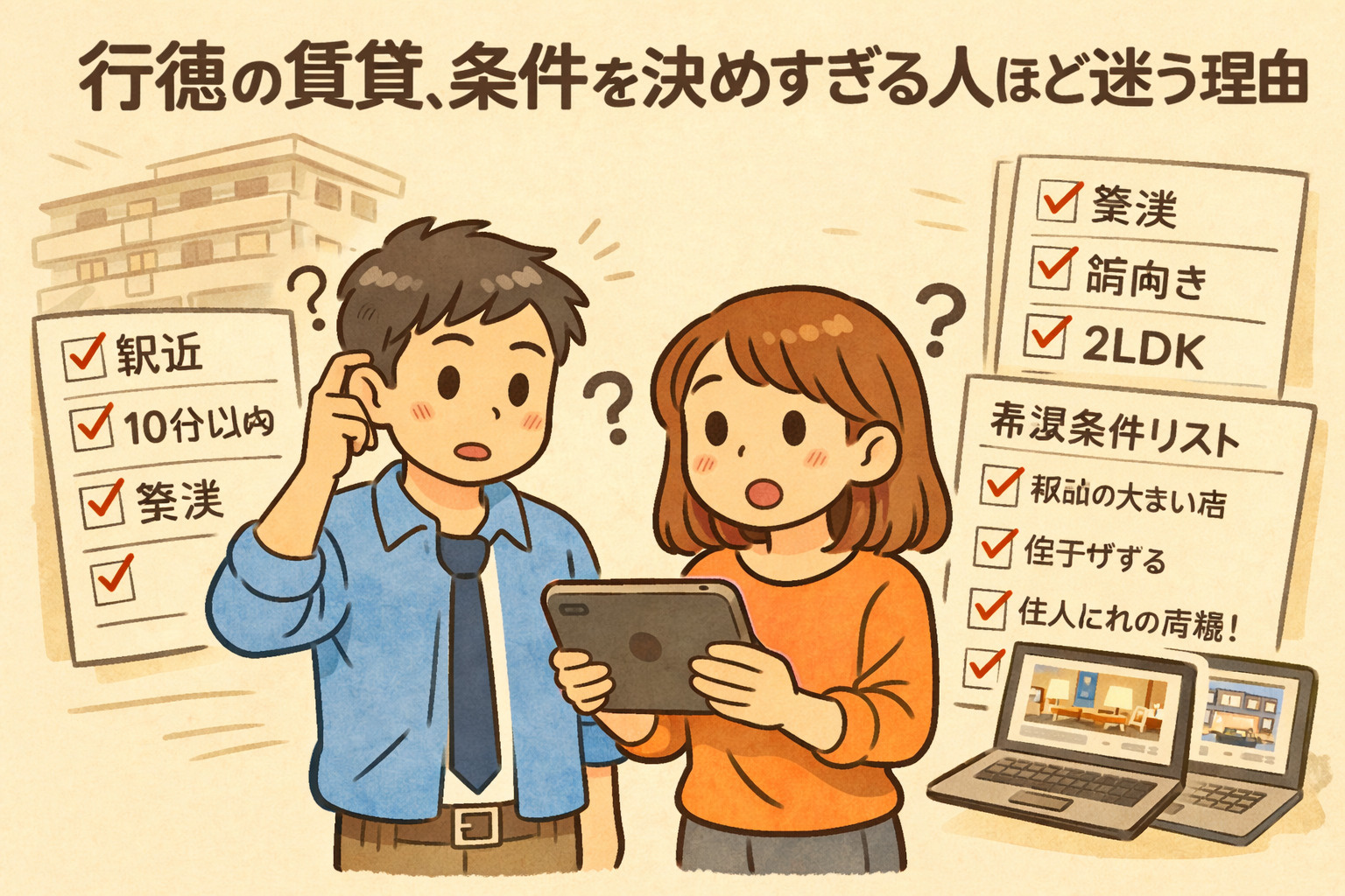 行徳の賃貸、条件を決めすぎる人ほど迷う理由｜不動産屋が本音で解説の画像