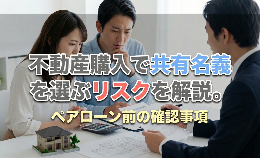 【2026年】不動産購入で共有名義を選ぶリスクを解説。ペアローン前の確認事項の画像