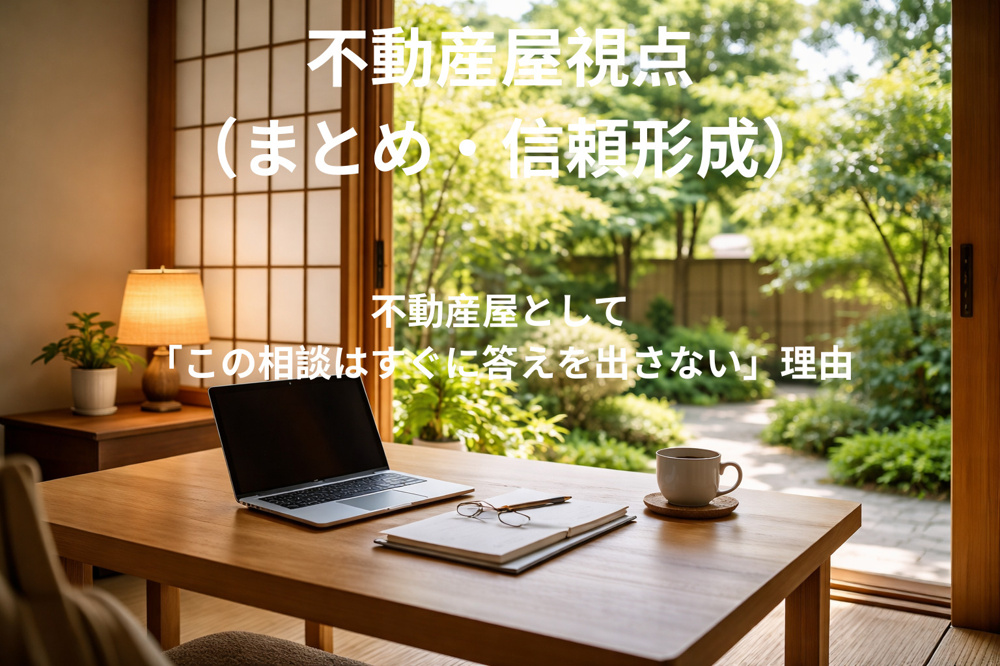 不動産屋として「この相談はすぐに答えを出さない」理由の画像