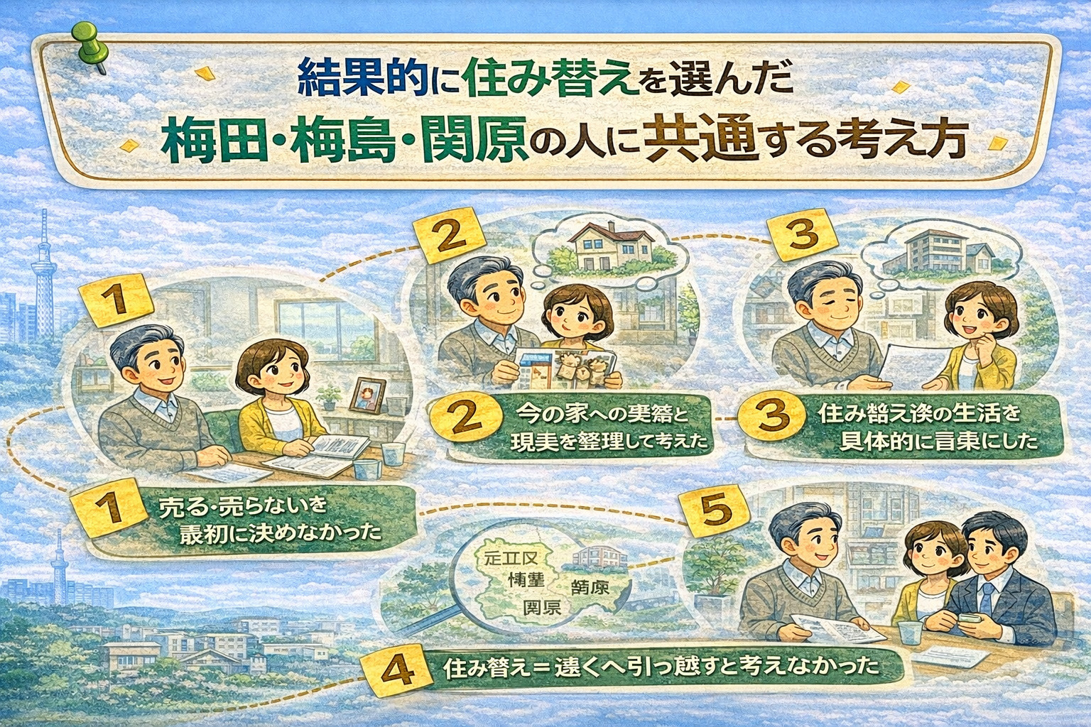 足立区梅田・梅島・関原で住み替えを選んだ人の共通点を解説する画像