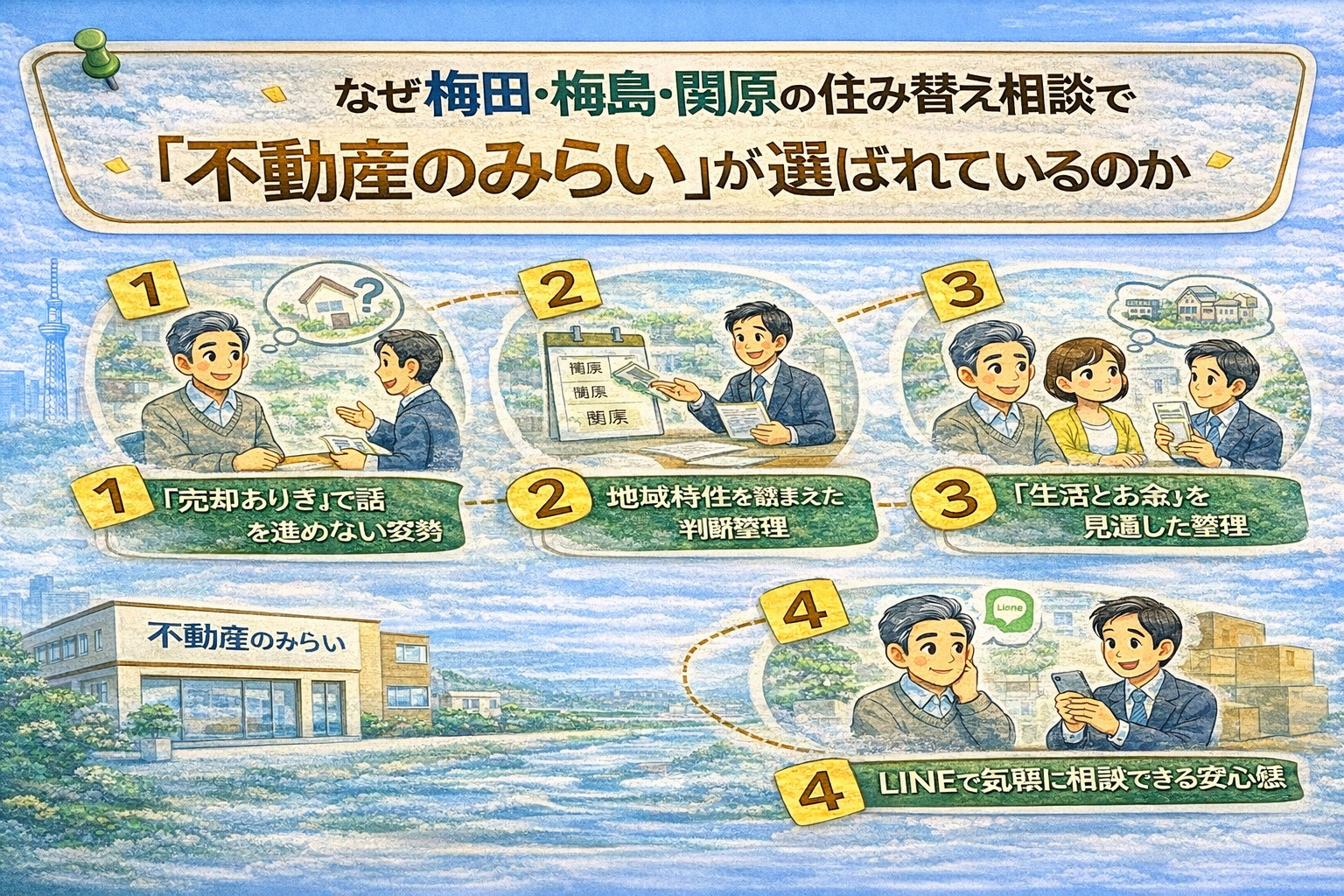 足立区梅田・梅島・関原の住み替え相談で不動産のみらいが選ばれる理由の画像