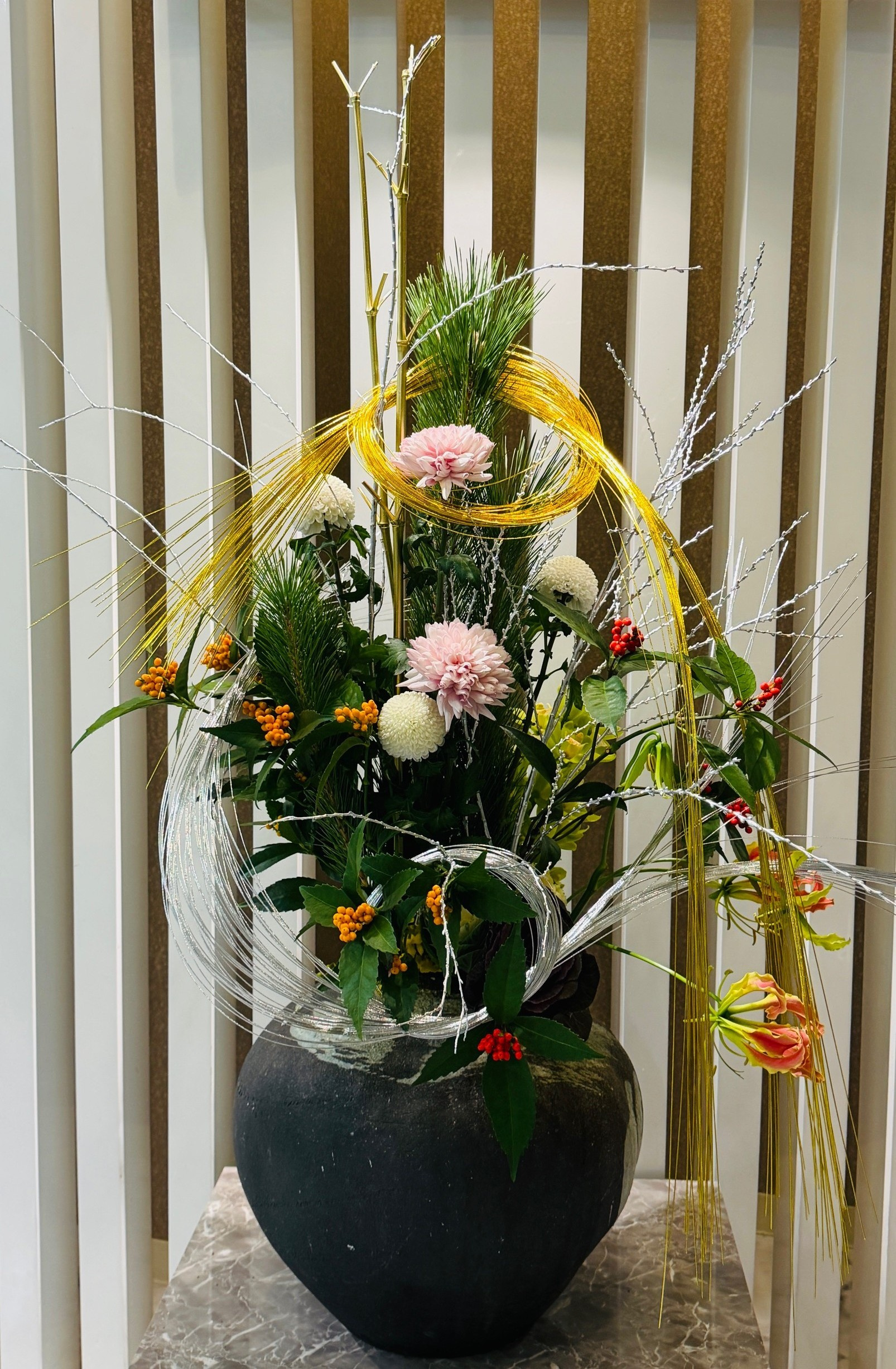 新年の生け花の画像