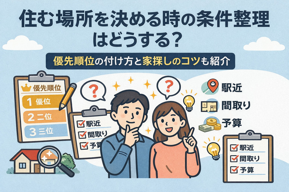 住む場所を決める時の条件整理はどうする？優先順位の付け方と家探しのコツも紹介の画像