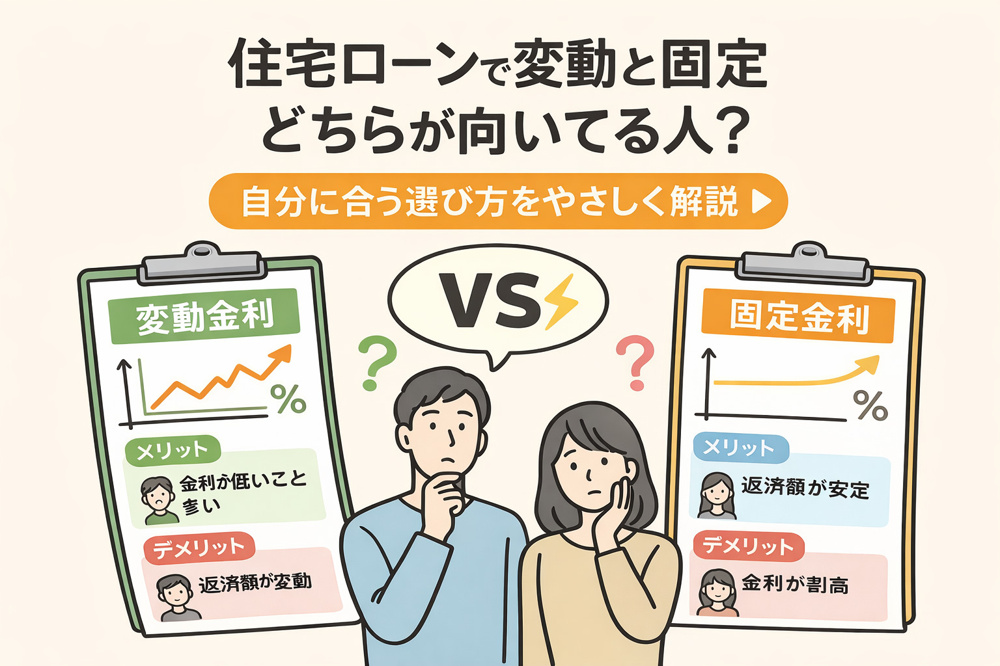 住宅ローンで変動と固定どちらが向いてる人？自分に合う選び方をやさしく解説の画像