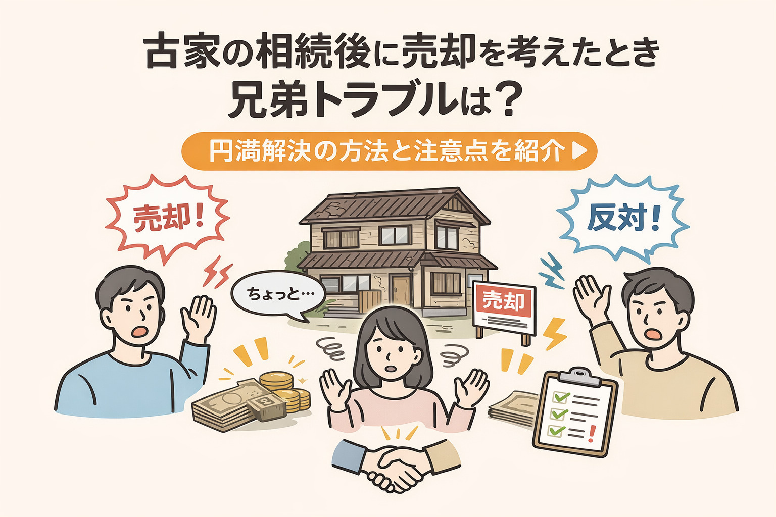 古家の相続後に売却を考えたとき兄弟トラブルは?円満解決の方法と注意点を紹介の画像