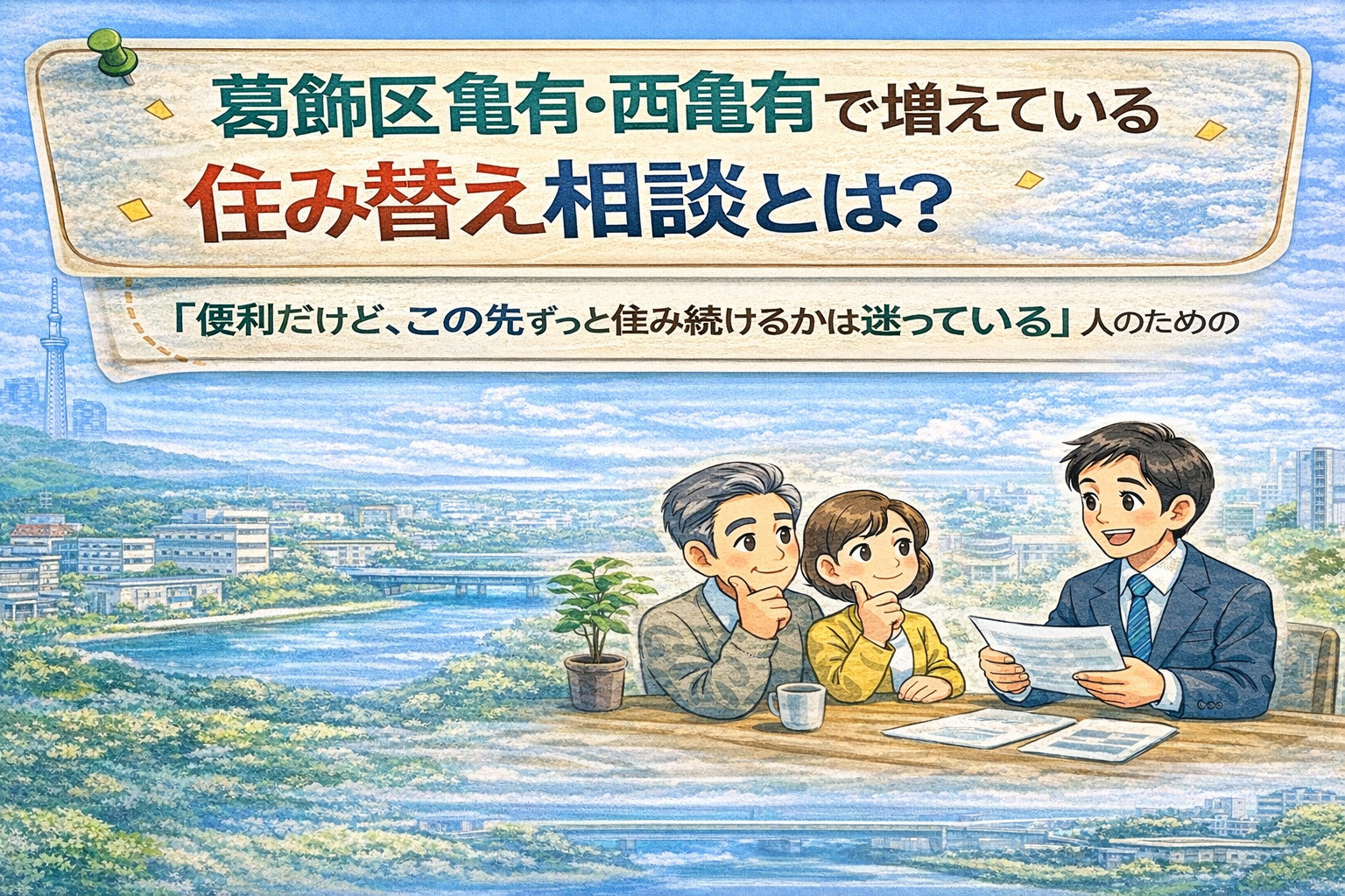 葛飾区亀有・西亀有で住み替えを検討する方向けの不動産のみらい解説イメージ
