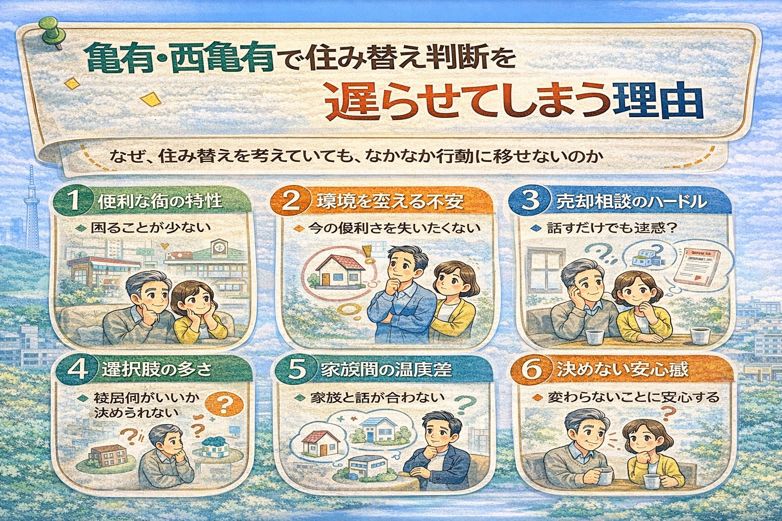 亀有・西亀有で住み替え判断が遅れやすい理由を解説したイメージ