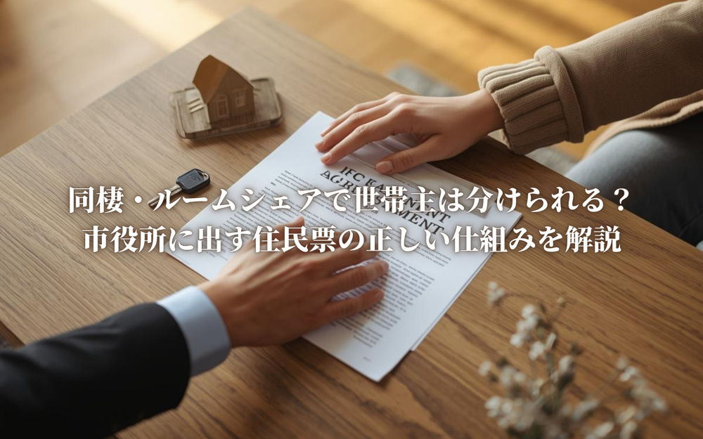 同棲・ルームシェアで世帯主は分けられる？市役所に出す住民票の正しい仕組みを解説の画像