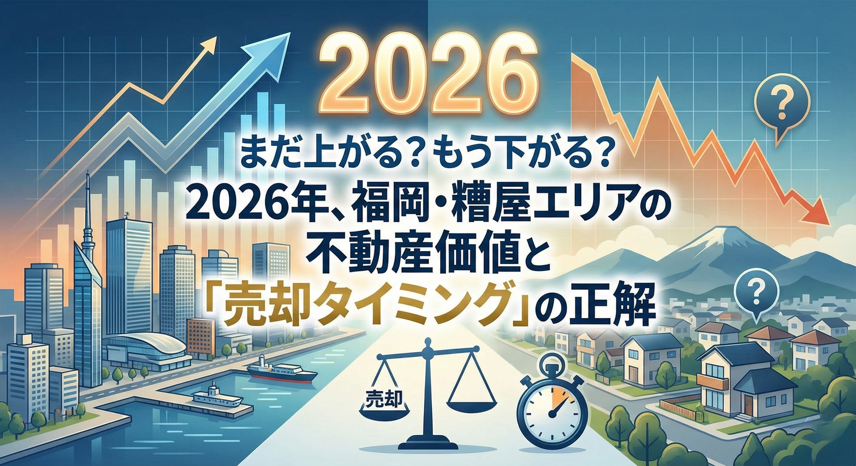 まだ上がる?もう下がる?2026年、福岡・糟屋エリアの不動産価値と「売却タイミング」の正解の画像