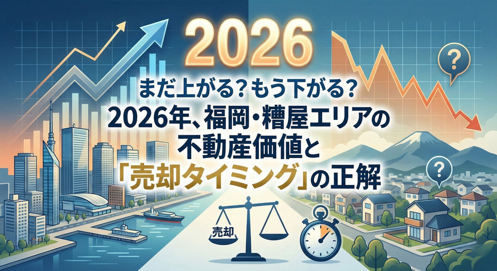 まだ上がる？もう下がる？2026年、福岡・糟屋エリアの不動産価値と「売却タイミング」の正解の画像