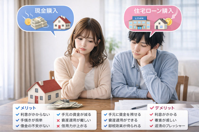 不動産購入は現金購入と住宅ローン購入どちらが良いか？メリットデメリットを大阪市で解説の画像