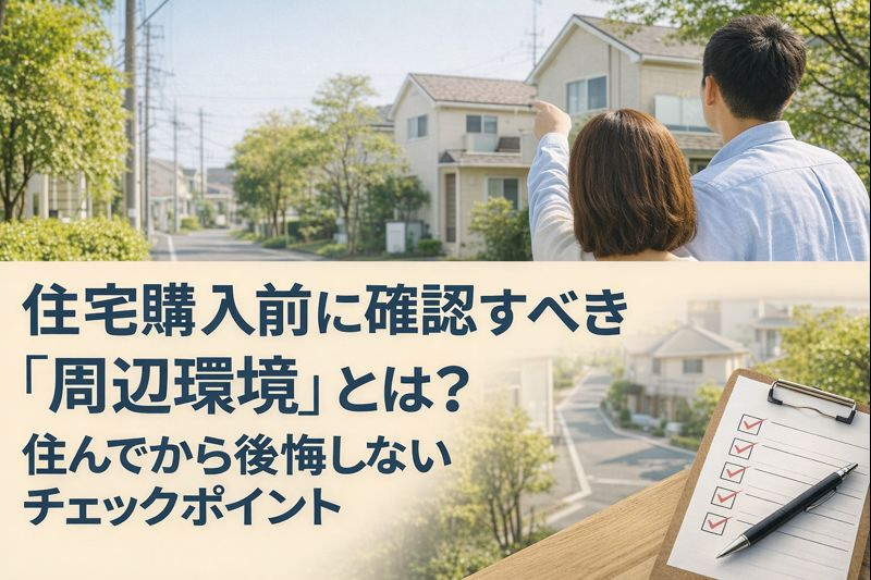 「住宅購入前に確認すべき『周辺環境』とは？住んでから後悔しないチェックポイント」の画像