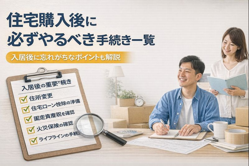 「住宅購入後に必ずやるべき手続き一覧｜入居後に忘れがちなポイントも解説」の画像