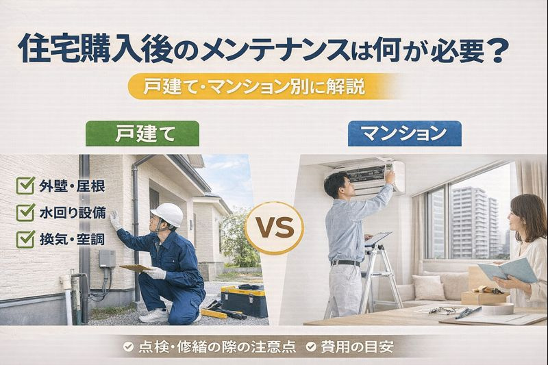 「住宅購入後のメンテナンスは何が必要？戸建て・マンション別に解説」の画像