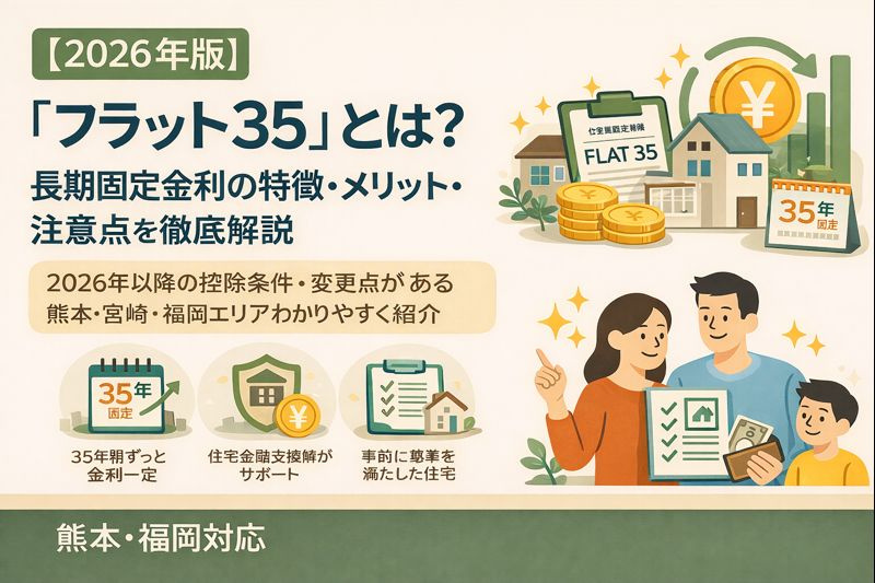 【2026年版】「フラット35」とは？長期固定金利の特徴・メリット・注意点を徹底解説｜熊本・福岡対応の画像