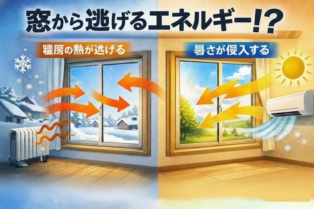【2026年版】窓から逃げるエネルギー？開口部の断熱が省エネ住宅の快適さを左右する理由｜熊本・福岡対応の画像
