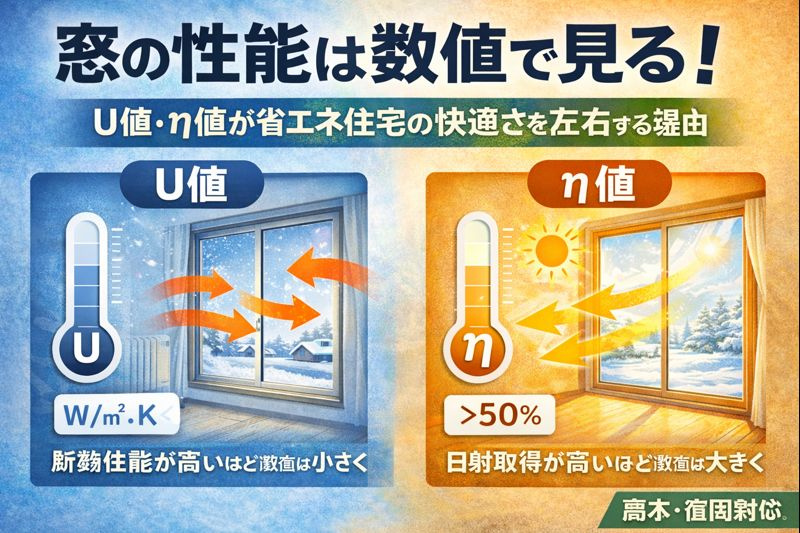 【2026年版】窓の性能は数値で見る！U値・η値が省エネ住宅の快適さを左右する理由｜熊本・福岡対応の画像