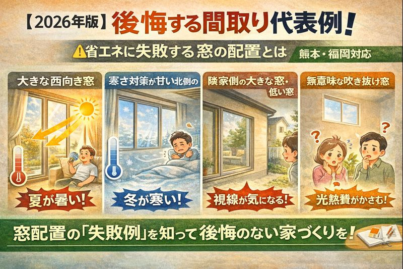 【2026年版】窓の配置で暮らしが変わる！方角・大きさが省エネ住宅に与える影響とは｜熊本・福岡対応の画像