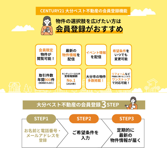 大分ベスト不動産の会員登録機能のメリットと3sステップ