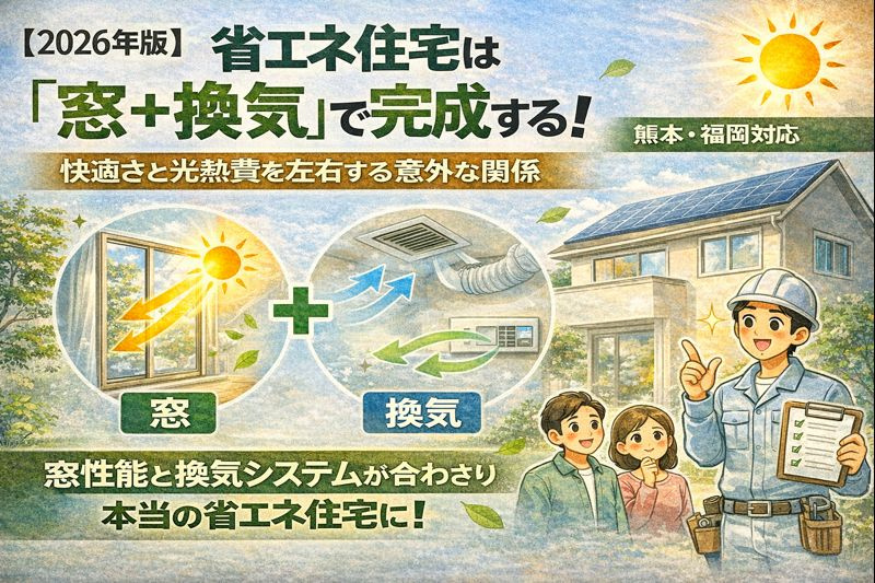 【2026年版】省エネ住宅は「窓＋換気」で完成する！快適さと光熱費を左右する意外な関係｜熊本・福岡対応の画像