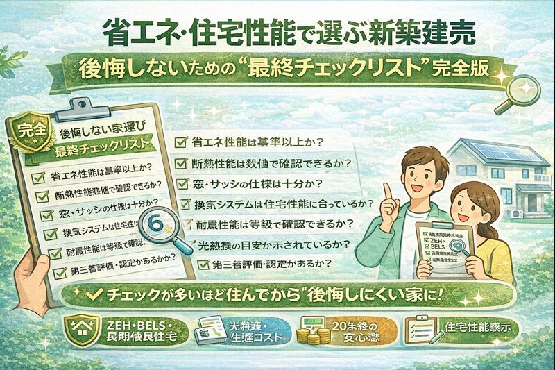 「省エネ・住宅性能で選ぶ新築建売｜後悔しないための“最終チェックリスト”完全版」の画像