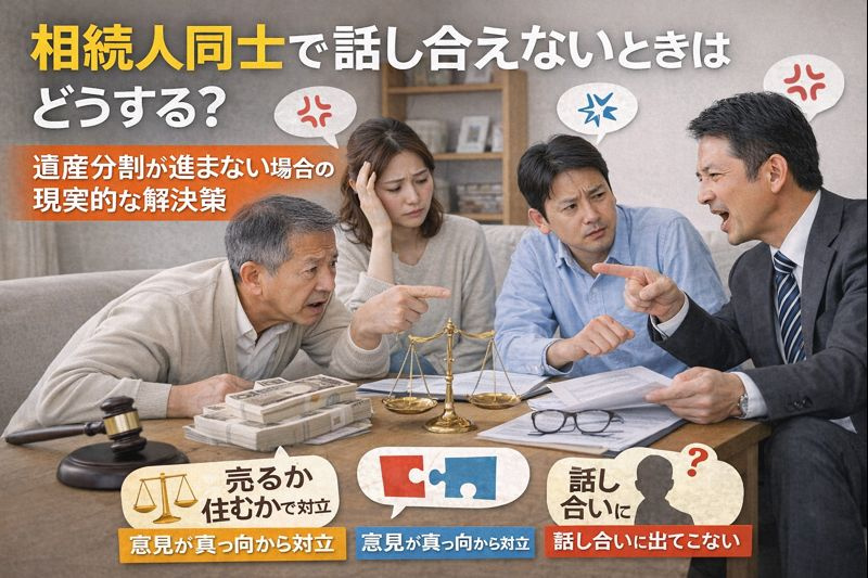 相続人同士で話し合えないときはどうする？遺産分割が進まない場合の現実的な解決策の画像