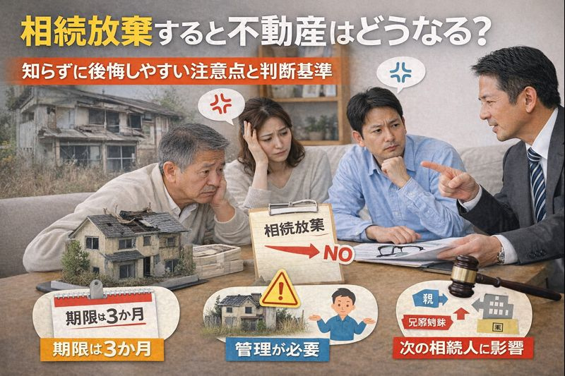 相続放棄すると不動産はどうなる？知らずに後悔しやすい注意点と判断基準の画像