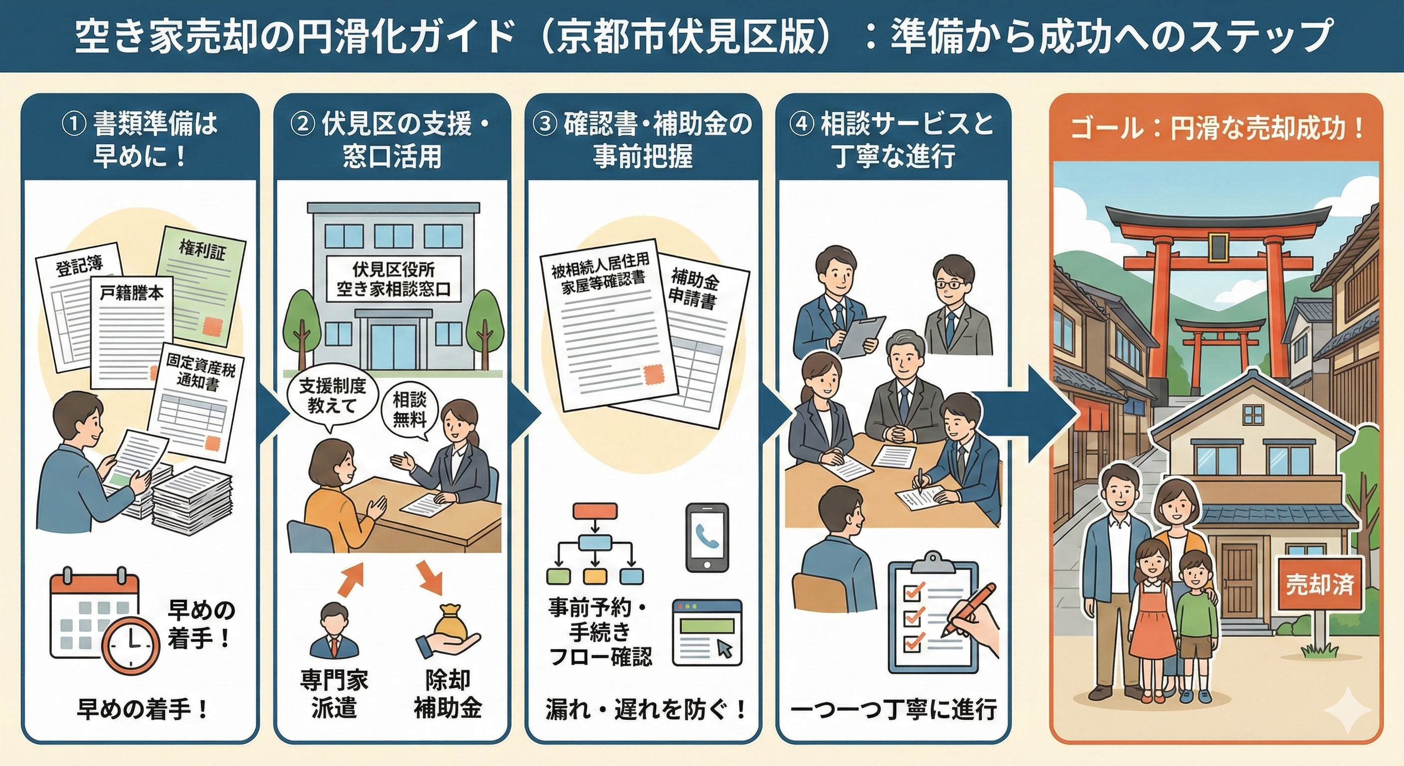 空き家の売却に必要書類は何がある？京都市伏見区の手続きも紹介の画像