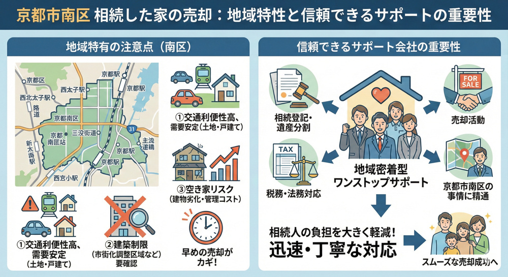 京都市南区で相続した家の売却はどうする？サポート会社の選び方も紹介の画像