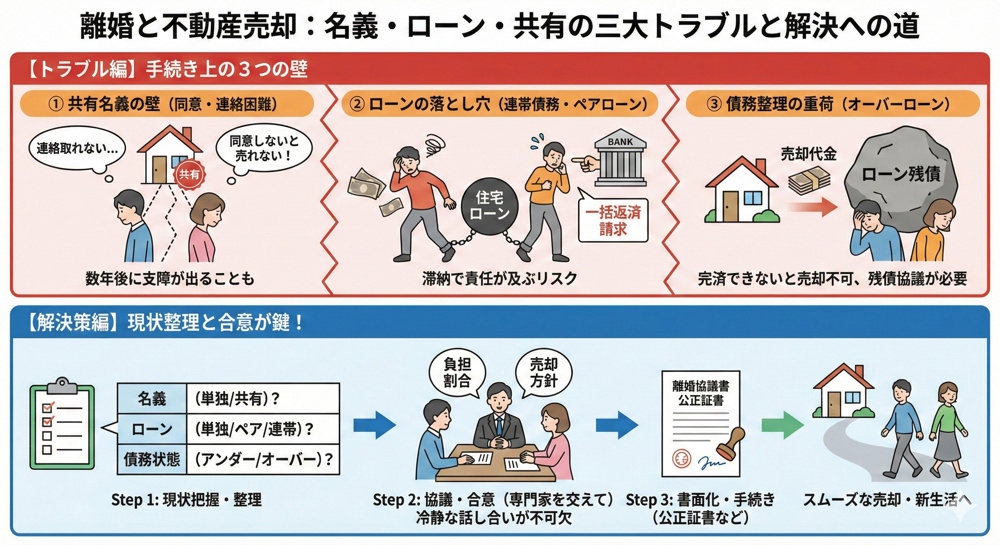 離婚時の家売却で起こるトラブルとは？事例と対策をわかりやすく解説の画像