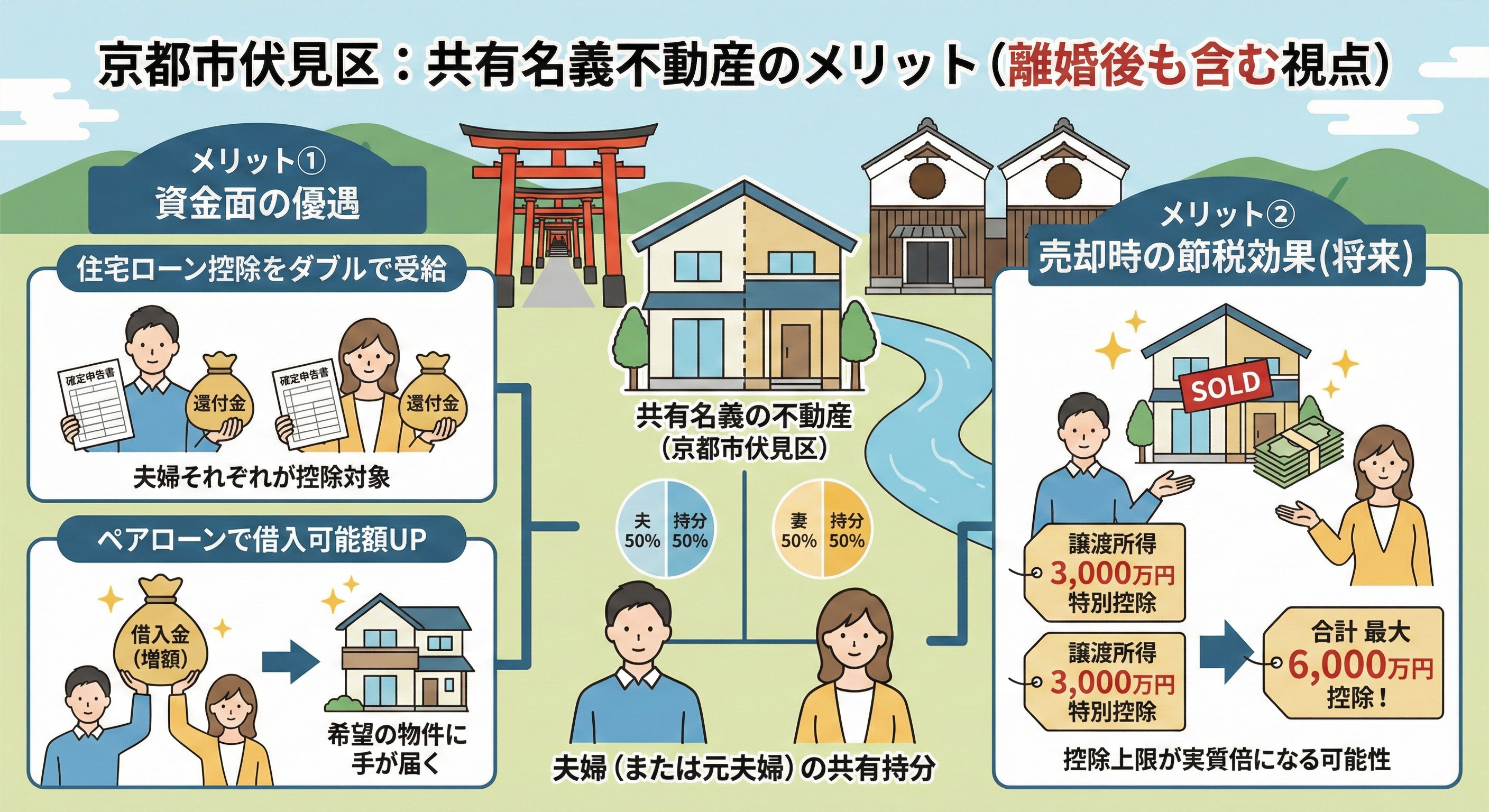 京都市伏見区で離婚時の共有名義はどうする？売却の流れや注意点も紹介の画像