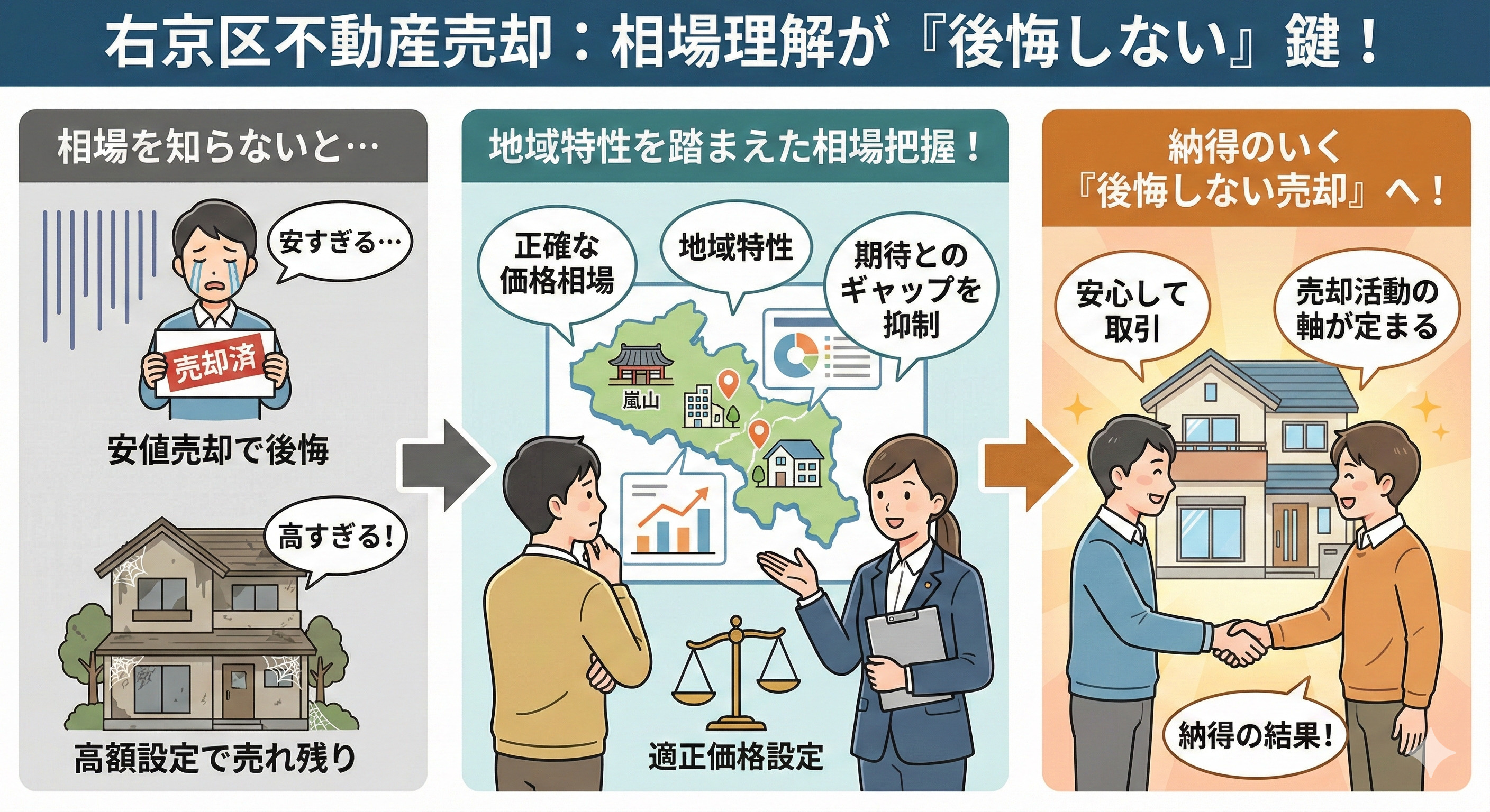 右京区の不動産売却体験談は参考になる！後悔しない進め方も紹介の画像