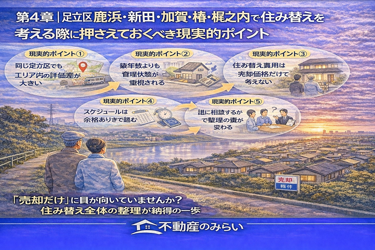 足立区鹿浜・新田・加賀・椿・堀之内で住み替えを成功させた人の考え方