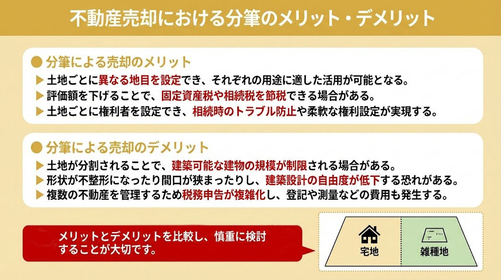 不動産売却における分筆のメリット・デメリット