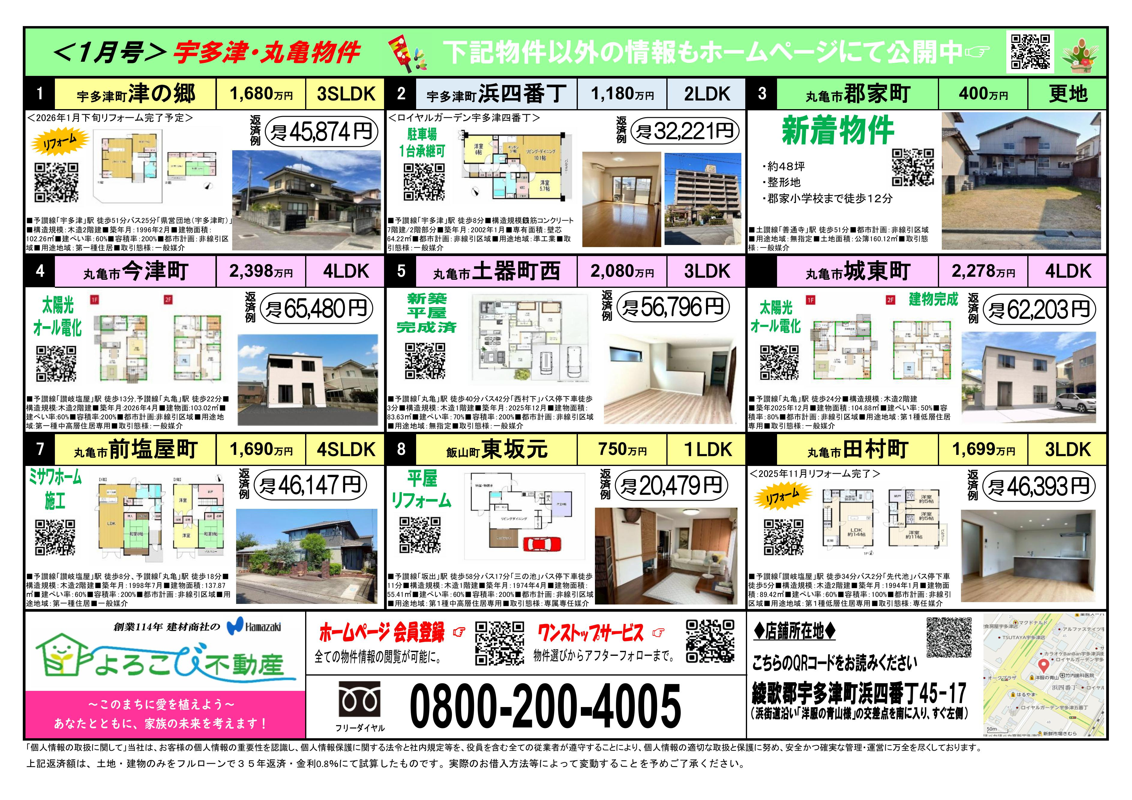 １月号　チラシ　宇多津・丸亀方面の画像